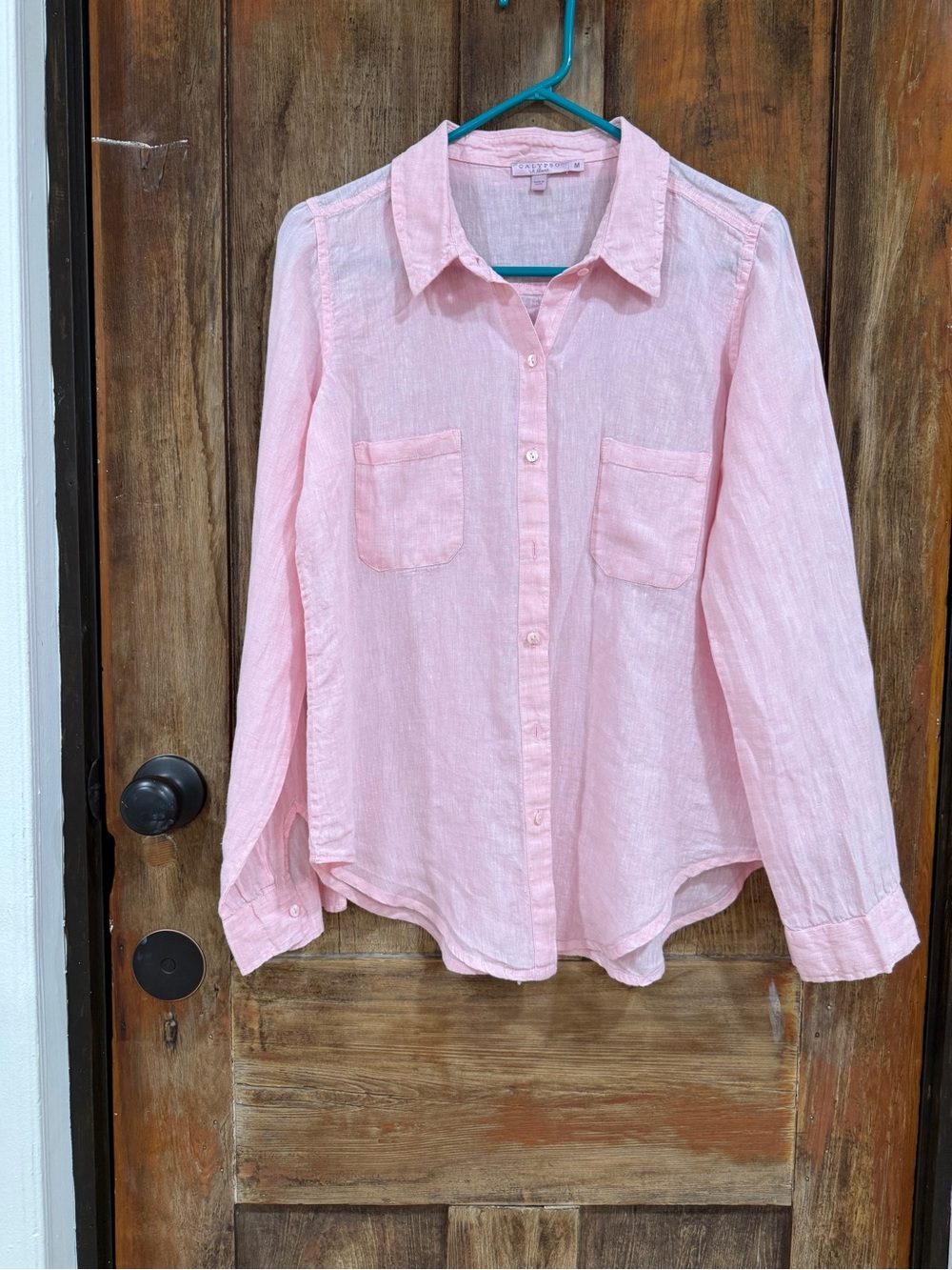 Calypso St. Barth Soft Pink Linen Shirt
